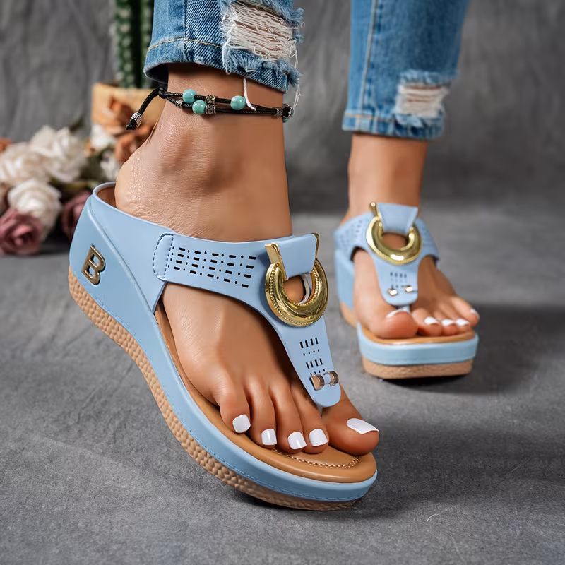 ZOSIVC Women'S Summer Fashionable And Elegant Casual Thick-Soled Wedge Sandals